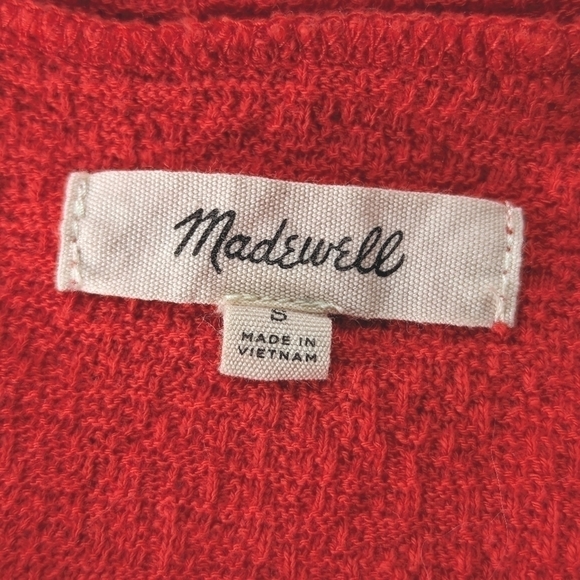 Madewell Texture & Thread Modern Side Tie Top in Red Cotton Size Small - Picture 5 of 9